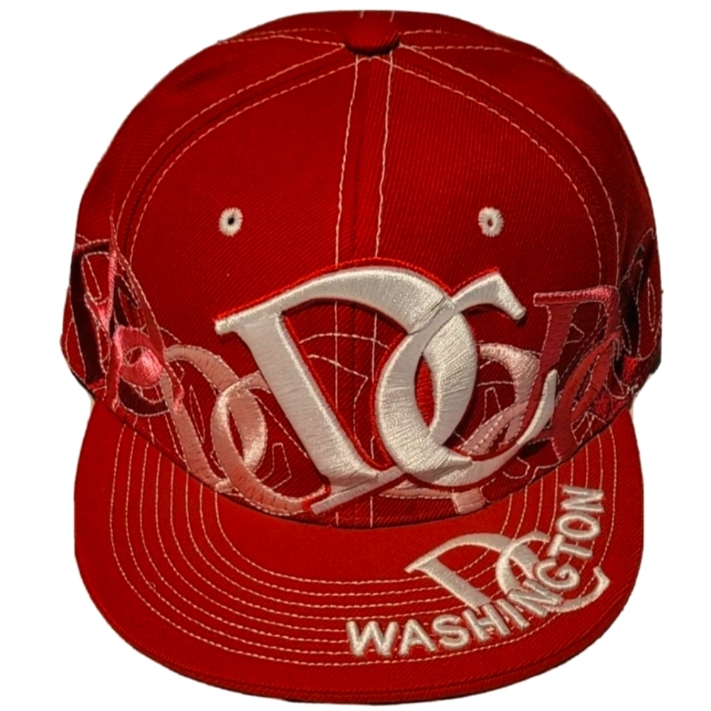 Mens City Hunter Fitted Ultimate Washington DC Red Baseball Cap Hat  Embroidered